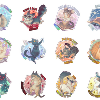 PREORDER -DND CATS -Stickers + foil